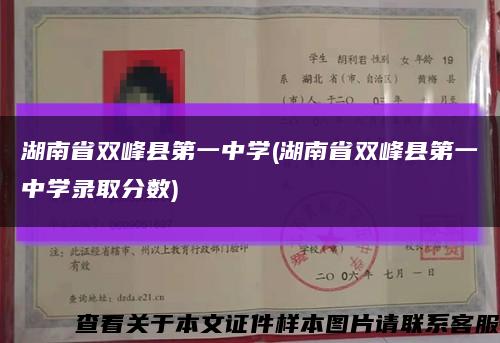 湖南省双峰县第一中学(湖南省双峰县第一中学录取分数)缩略图