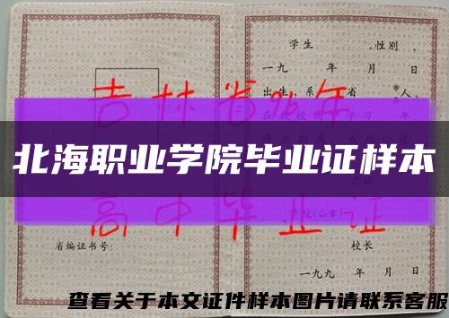 北海职业学院毕业证样本缩略图