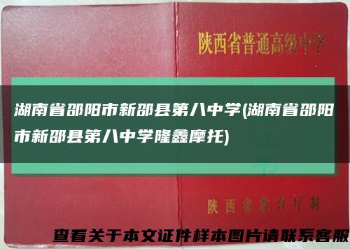 湖南省邵阳市新邵县第八中学(湖南省邵阳市新邵县第八中学隆鑫摩托)缩略图