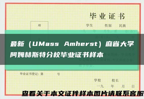 最新（UMass Amherst）麻省大学阿姆赫斯特分校毕业证书样本缩略图