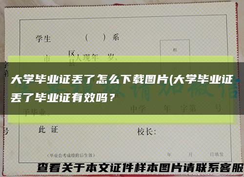 大学毕业证丢了怎么下载图片(大学毕业证丢了毕业证有效吗？缩略图