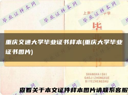 重庆交通大学毕业证书样本(重庆大学毕业证书图片)缩略图