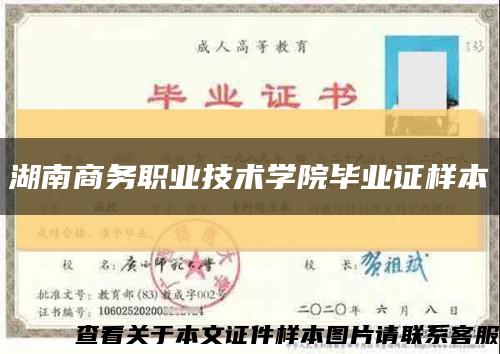 湖南商务职业技术学院毕业证样本缩略图