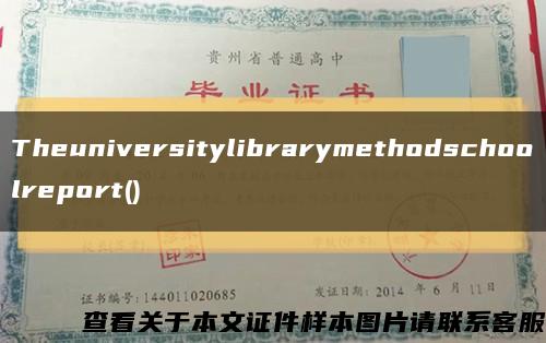 Theuniversitylibrarymethodschoolreport()缩略图