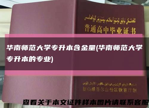 华南师范大学专升本含金量(华南师范大学专升本的专业)缩略图