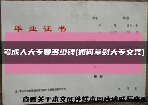 考成人大专要多少钱(如何拿到大专文凭)缩略图