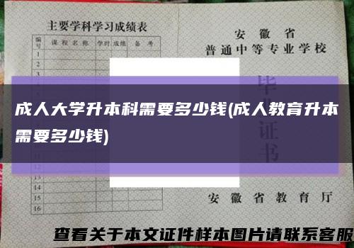 成人大学升本科需要多少钱(成人教育升本需要多少钱)缩略图