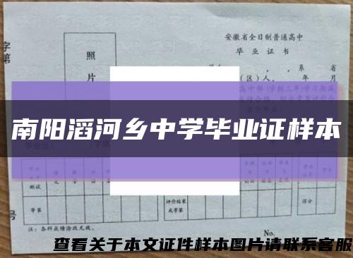 南阳滔河乡中学毕业证样本缩略图