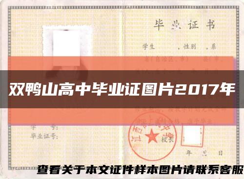 双鸭山高中毕业证图片2017年缩略图