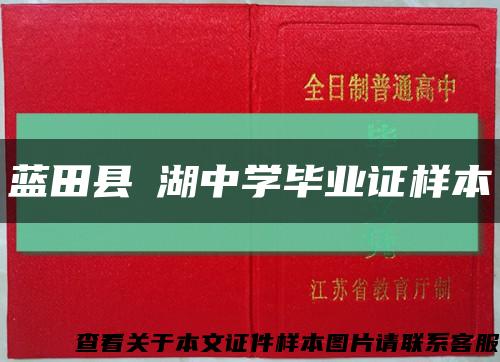 蓝田县洩湖中学毕业证样本缩略图