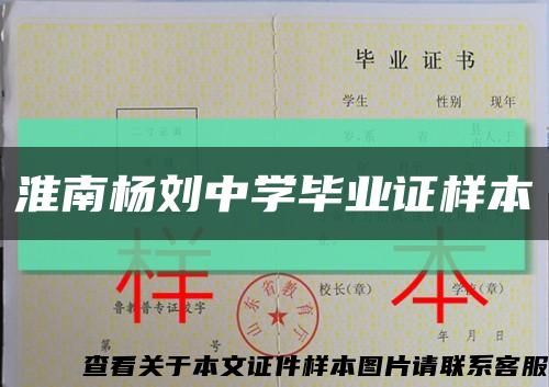 淮南杨刘中学毕业证样本缩略图