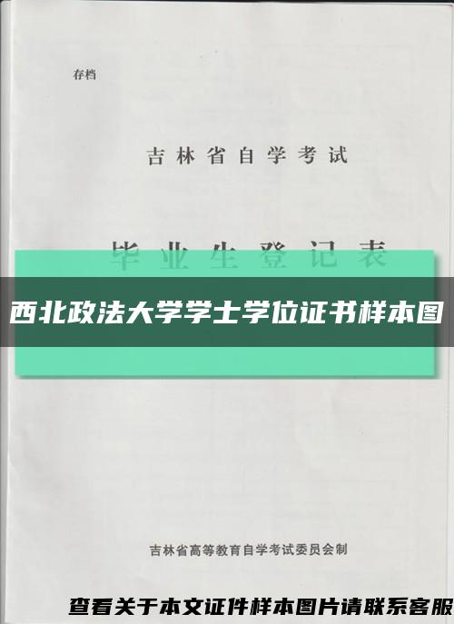 西北政法大学学士学位证书样本图缩略图