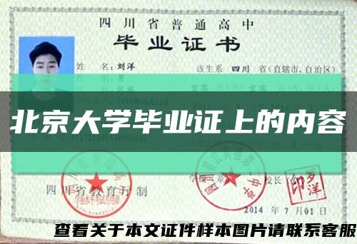 北京大学毕业证上的内容缩略图