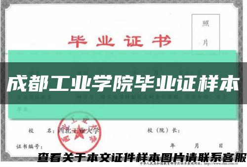 成都工业学院毕业证样本缩略图