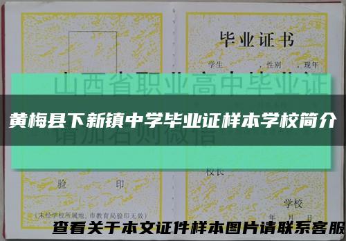 黄梅县下新镇中学毕业证样本学校简介缩略图