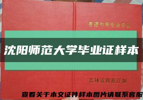 沈阳师范大学毕业证样本缩略图