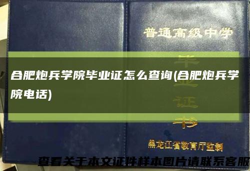 合肥炮兵学院毕业证怎么查询(合肥炮兵学院电话)缩略图