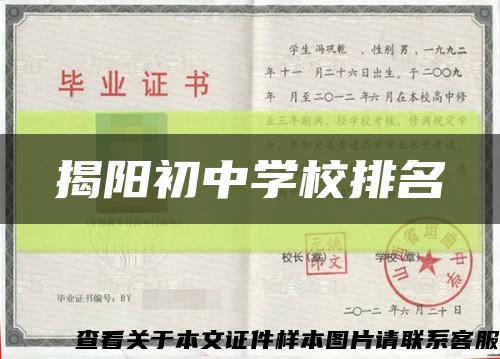 揭阳初中学校排名缩略图