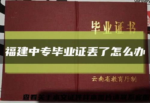 福建中专毕业证丢了怎么办缩略图