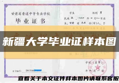 新疆大学毕业证样本图缩略图