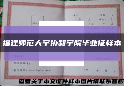 福建师范大学协和学院毕业证样本缩略图