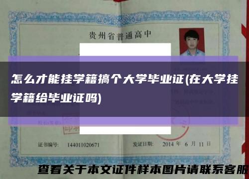 怎么才能挂学籍搞个大学毕业证(在大学挂学籍给毕业证吗)缩略图