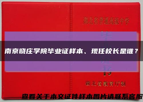 南京晓庄学院毕业证样本、现任校长是谁？缩略图