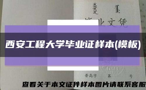 西安工程大学毕业证样本(模板)缩略图