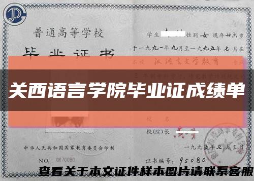 关西语言学院毕业证成绩单缩略图