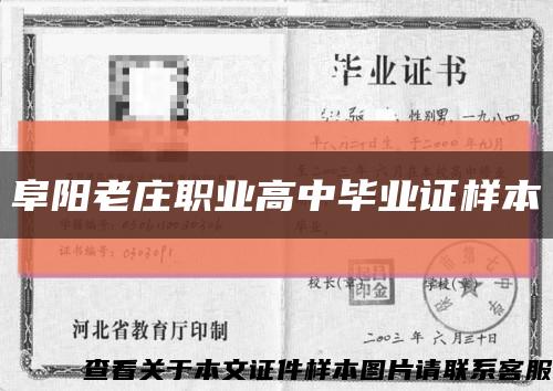 阜阳老庄职业高中毕业证样本缩略图