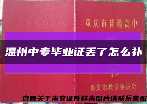 温州中专毕业证丢了怎么补缩略图