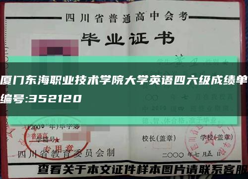 厦门东海职业技术学院大学英语四六级成绩单编号:352120缩略图