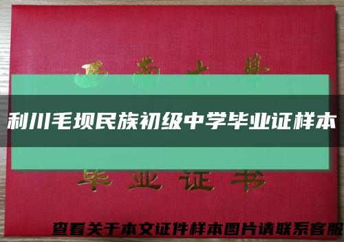 利川毛坝民族初级中学毕业证样本缩略图