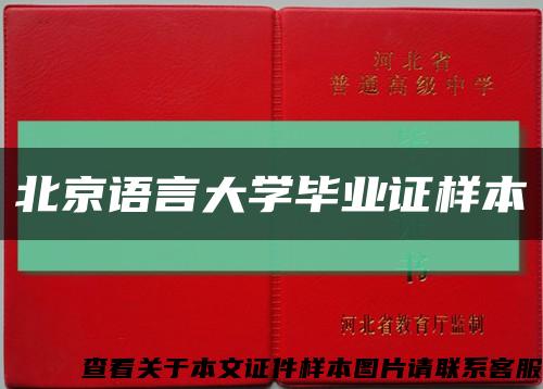 北京语言大学毕业证样本缩略图