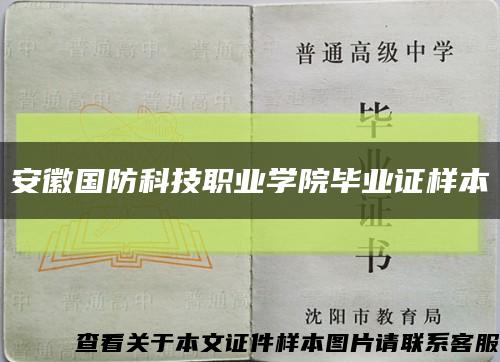 安徽国防科技职业学院毕业证样本缩略图