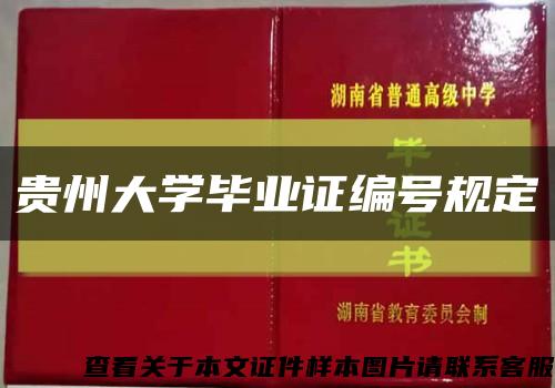 贵州大学毕业证编号规定缩略图