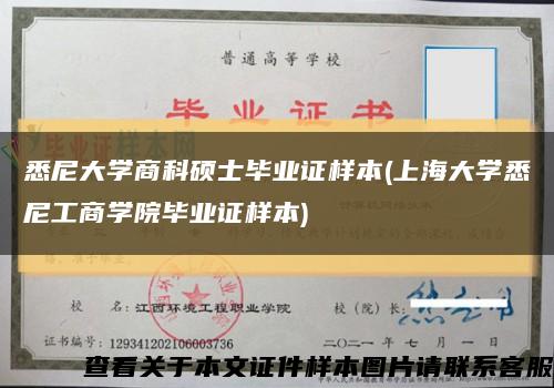 悉尼大学商科硕士毕业证样本(上海大学悉尼工商学院毕业证样本)缩略图