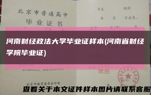 河南财经政法大学毕业证样本(河南省财经学院毕业证)缩略图