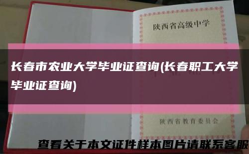 长春市农业大学毕业证查询(长春职工大学毕业证查询)缩略图