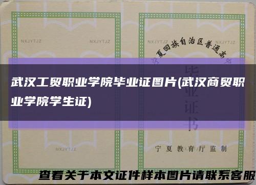 武汉工贸职业学院毕业证图片(武汉商贸职业学院学生证)缩略图