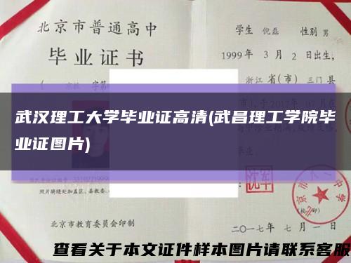 武汉理工大学毕业证高清(武昌理工学院毕业证图片)缩略图