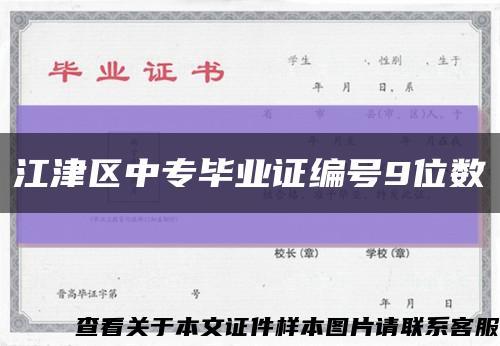 江津区中专毕业证编号9位数缩略图