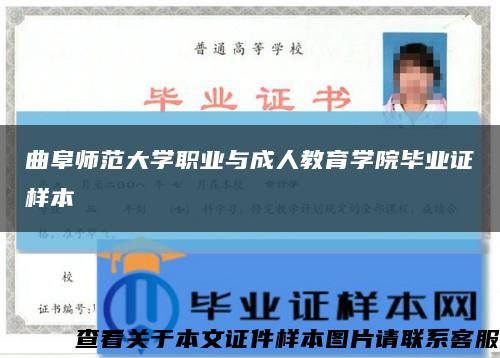 曲阜师范大学职业与成人教育学院毕业证样本缩略图