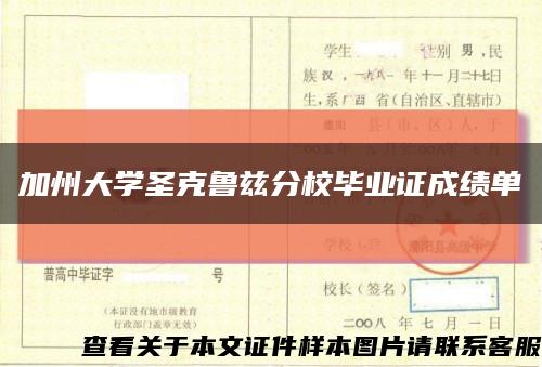 加州大学圣克鲁兹分校毕业证成绩单缩略图