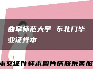 曲阜师范大学 东北门毕业证样本缩略图