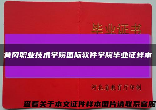 黄冈职业技术学院国际软件学院毕业证样本缩略图