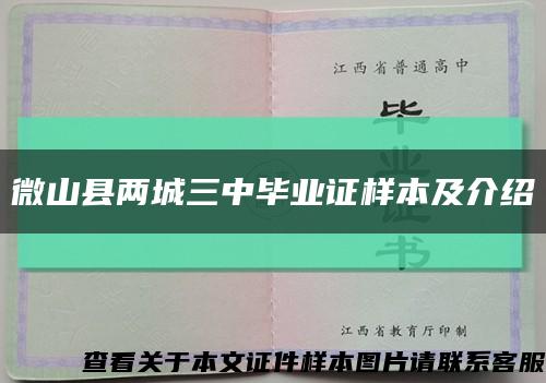 微山县两城三中毕业证样本及介绍缩略图