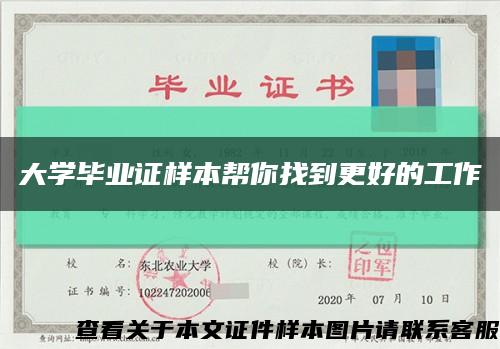 大学毕业证样本帮你找到更好的工作缩略图