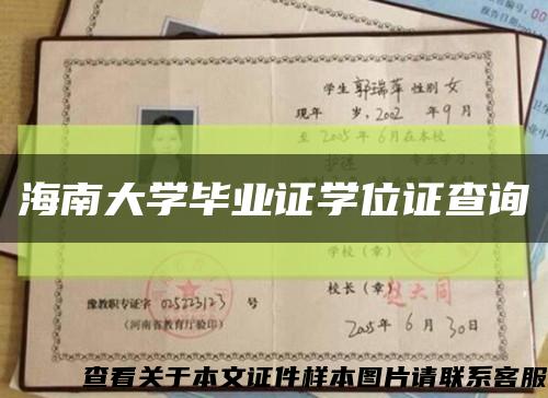 海南大学毕业证学位证查询缩略图