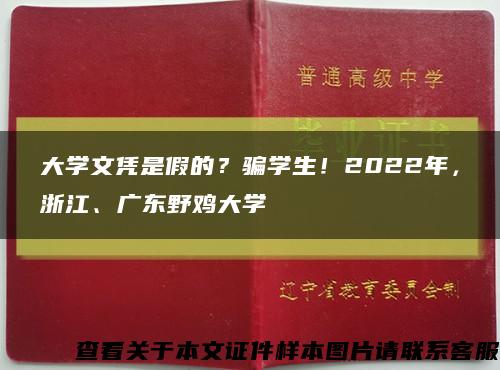 大学文凭是假的？骗学生！2022年，浙江、广东野鸡大学缩略图